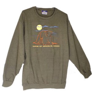 Adult Crewneck Sweat with Embroidery Outline Bear and Town Name