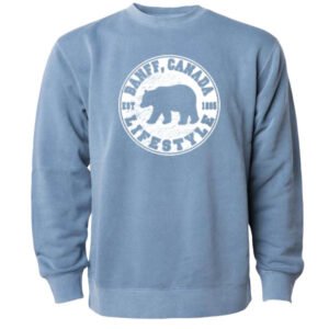 Adult Crewneck Sweat with Bear Lifestyle in Circle and Town Name.