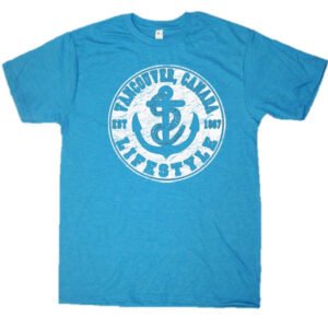 Adult Heather T-Shirt with Anchor Lifestyle Design with Town Name