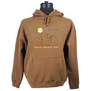 Adult Hood With Full Front Embroidery Outline Bear Design and Town Name