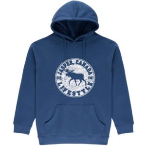 Adult Hoodie Moose lifestyle w/Town name