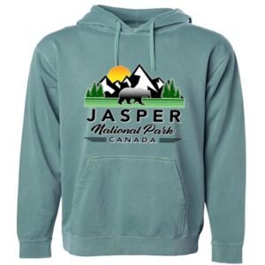 Adult Hood with Bear Mountains Trees and Town Name.