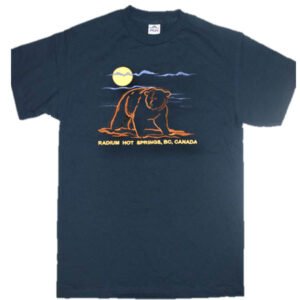 Adult T-Shirt with Embroidery Outline Bear Full Front Design and  Town Name (Safari Green)