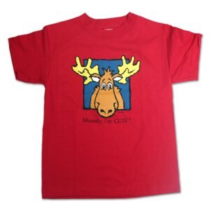 Kids T-Shirt with Moosley I am Cute Design.