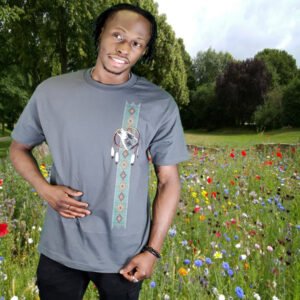 ADULT T-SHIRT WITH DREAMCATCHER & TOWN NAME (CHARCOAL)