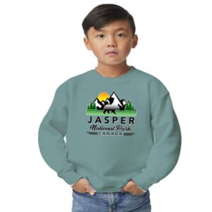 Youth Crewneck With New Bear Mountains Trees with town name