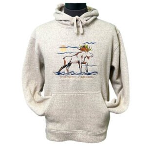 Adult Nantucket Hood with Full Front Embroidery Outline Moose and Town Name