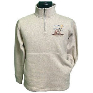 Adult 1/4 ZIP Nantucket with Pocket Embroidery Wolf outline