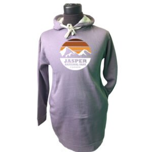 Adult Lounge Sherpa Hoodie with Mountain in Circle with Town Name