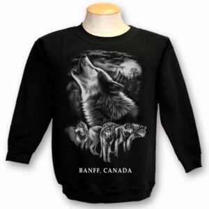 ADULT CREWNECK SWEAT WITH QUADRATONE WOLF WITH TOWN NAME