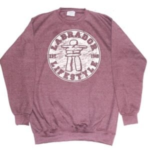 Adult Crewneck Sweat with Inukshuk Lifestyle with Town Name