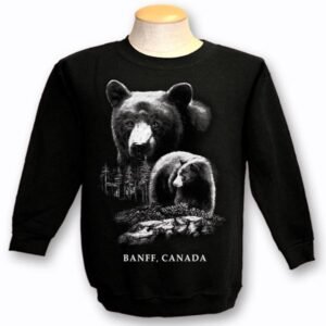 ADULT CREWNECK SWEAT WITH QUADRATONE BLACK BEAR & TOWN NAME