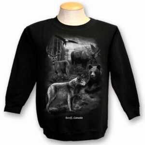 ADULT CREWNECK SWEAT WITH QUADRATONE WILDLIFE & TOWN NAME