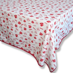 White/red canada Table Cloth. 1450E80