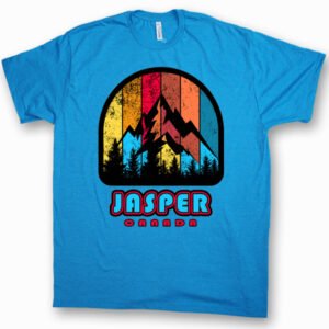 Adult T-Shirt with Multicolor Mountain Design and Town Name
