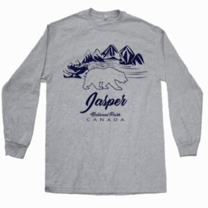 Youth Long Sleeve T-Shirt Outline Bear Mountain Design and Town Name