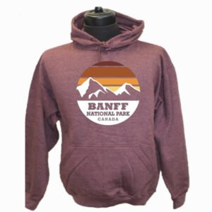 Adult Hood with Mountain in Circle Design and Town Name.