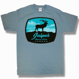 Adult T-Shirt with Mountain Elk Design and Town name