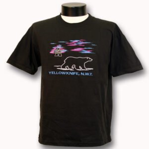 ADULT T-SHIRT WITH POLAR BEAR & INUKSHUK & TOWN NAME