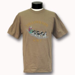 ADULT T-SHIRT WITH FULL FRONT HUSKY EMBROIDERY & TOWN NAME (SAFARI GREEN)