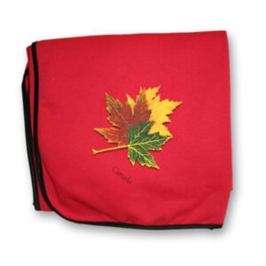 Three Realistic Maple Leaves Fleece Blanket