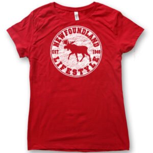 Ladies T-Shirt with Moose Lifestyle & Town Name