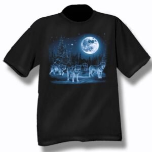 ADULT T-SHIRT WITH WOLF PACK & TOWN NAME