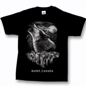 YOUTH T-SHIRT WITH QUADRATONE WOLF & TOWN NAME