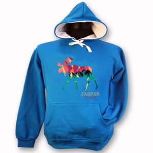 LADIES HOODIE WITH RETRO MOOSE & TOWN NAME