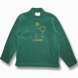 Kid Polar Fleece Pullover with Bear Outline Embroidery and Town Name