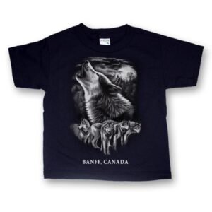 KIDS T-SHIRT WITH QUADRATONE WOLF & TOWN NAME