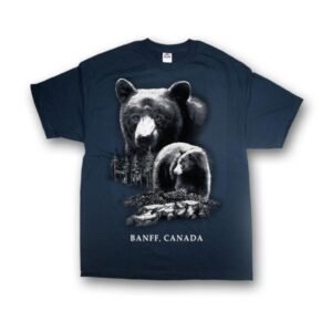KIDS T-SHIRT WITH QUADRATONE BLACK BEAR & TOWN NAME
