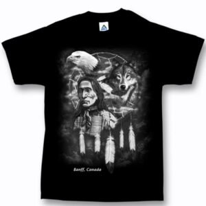 ADULT T-SHIRT WITH QUADRATONE WILDLIFE DREAMCATCHER & TOWN NAME