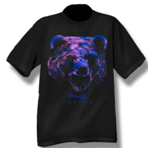 Youth T-Shirt with Black Bear Head Design with Town Name.