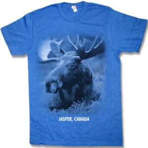Adult T-Shirt with Moose Head Design with Town Name.